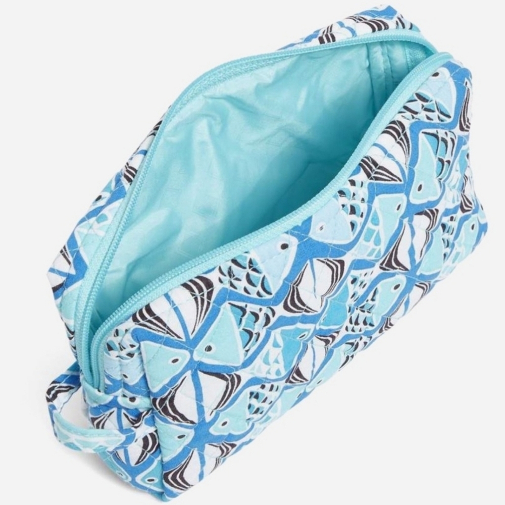 NWT - Medium Zippered Cosmetic Bag - Go Fish Blue - Vera Bradley